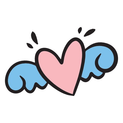 Heart asset with wings