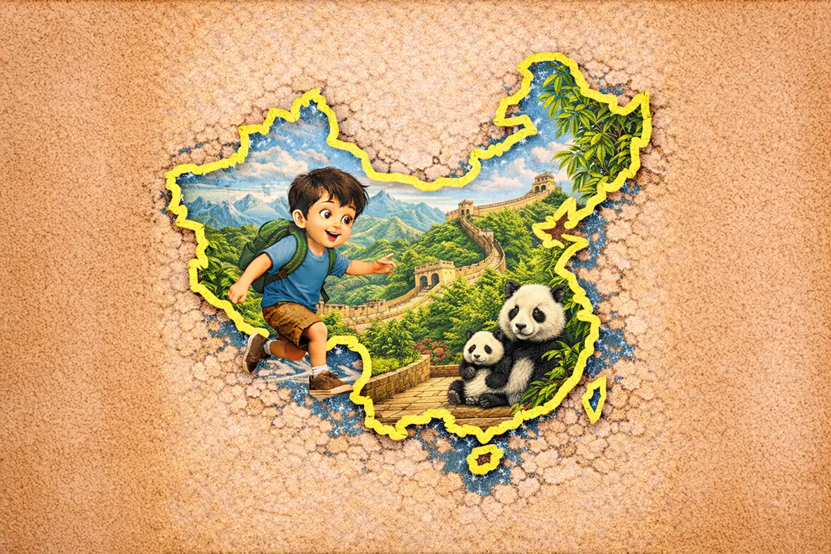 Neurodivergent Children Adventures in Asia shown in Personalised Book