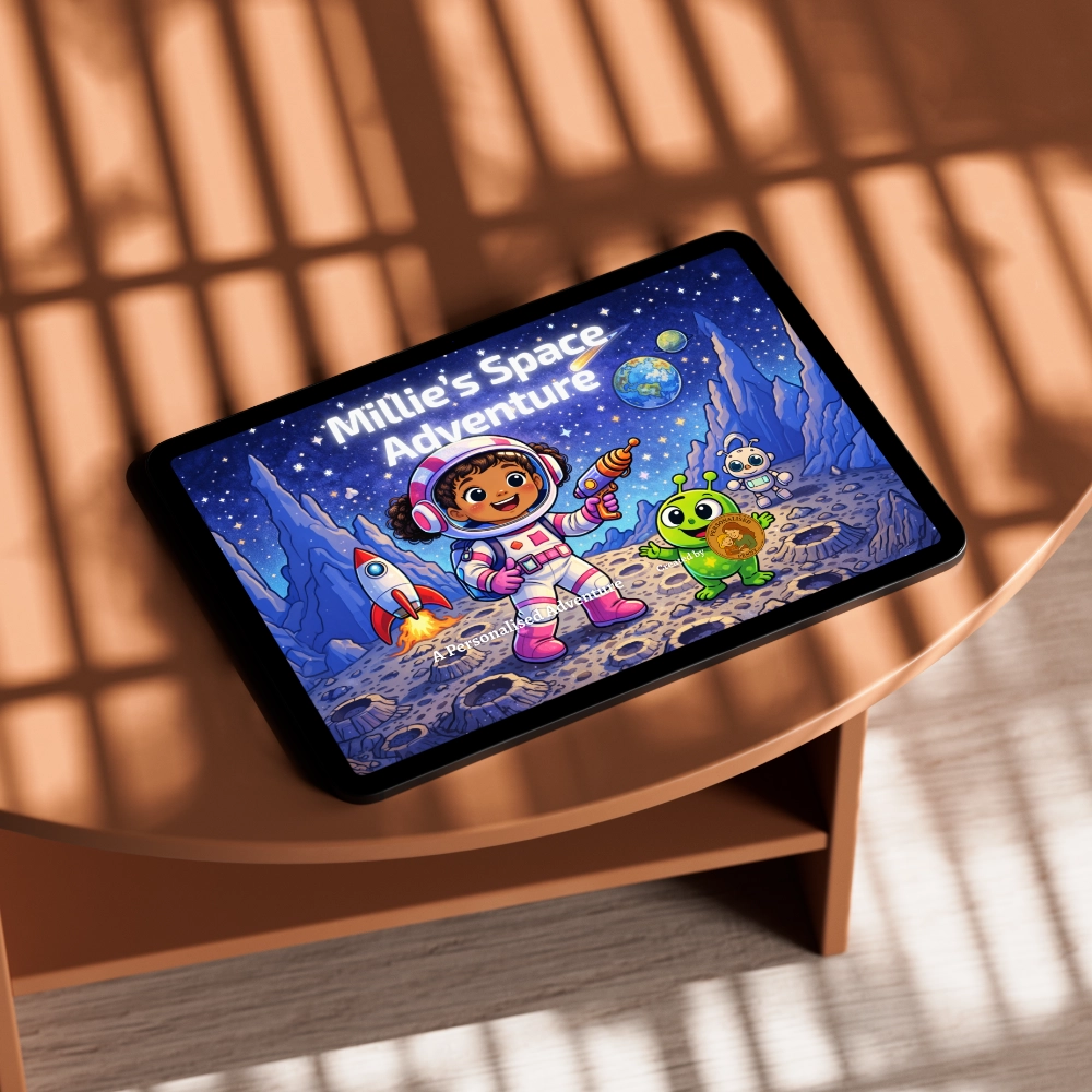 Space adventure personalised e-book for girls
